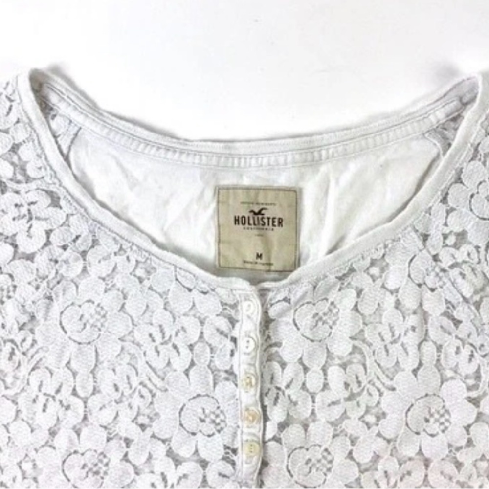 Hollister Cream Lace Blouse size M - Picture 6 of 10